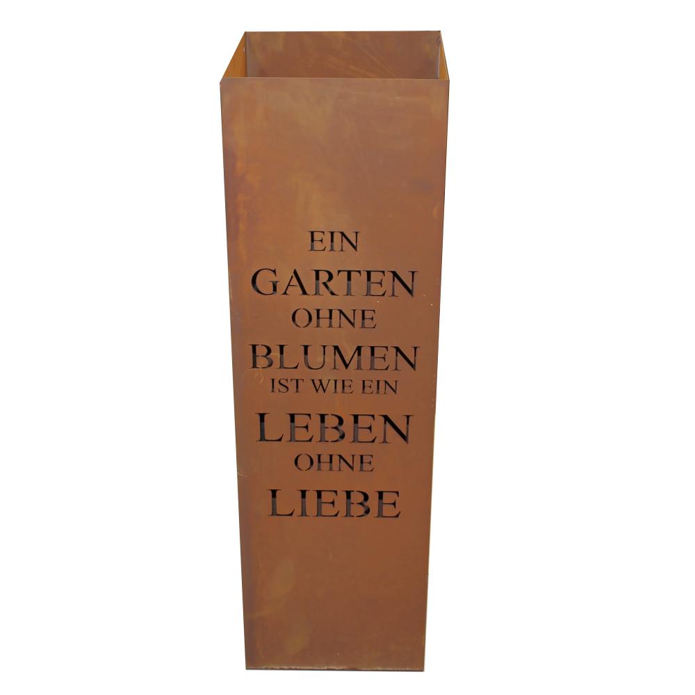 Rost Säule - 300 x 1000 x 300 mm mit Gedicht