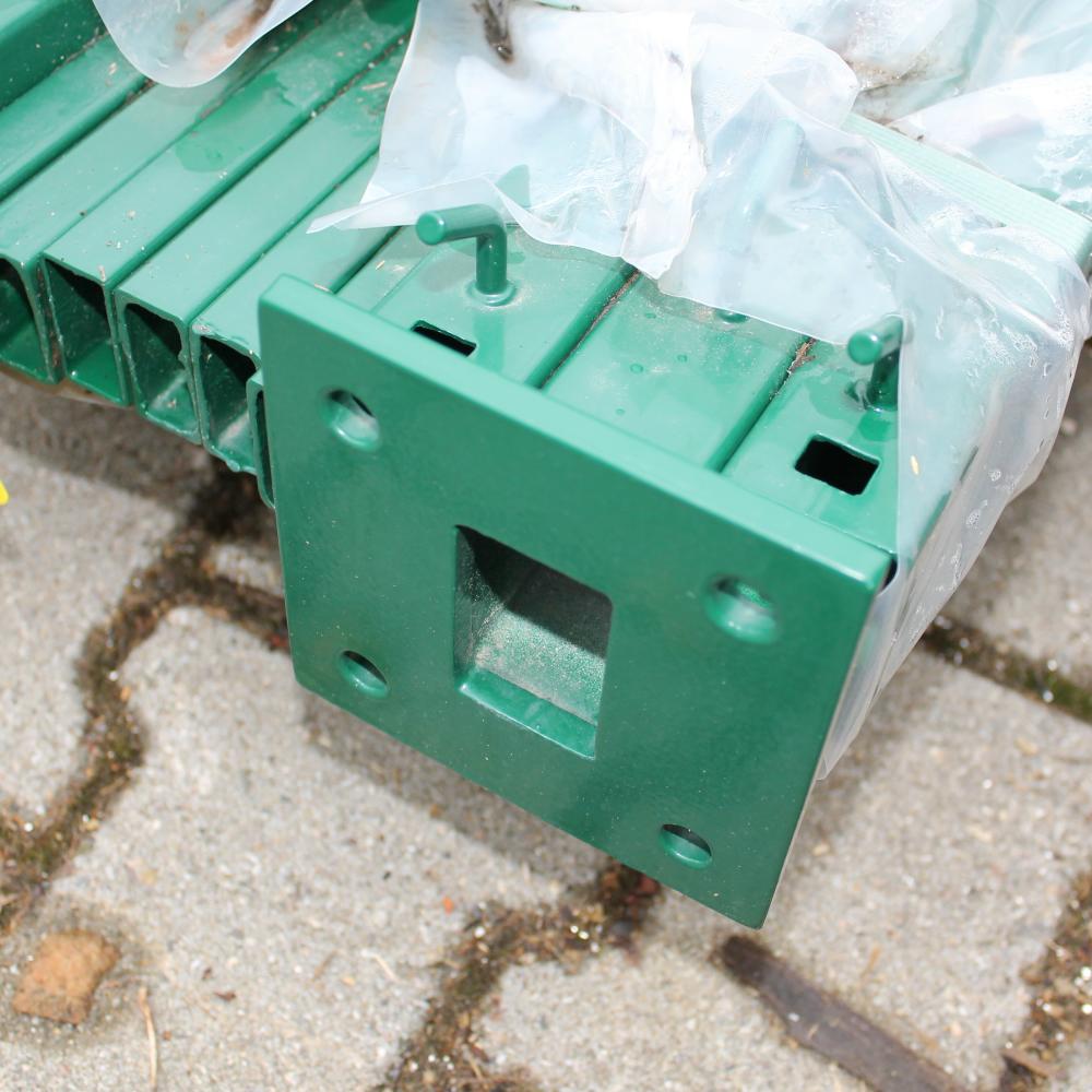 Legi Pfosten RP-fir Ral 6005 - 6er Set mit Bodenplatten