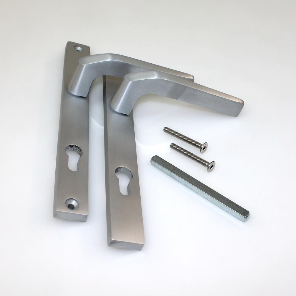 Drückerganitur Tor Aluminium mit Langschild
