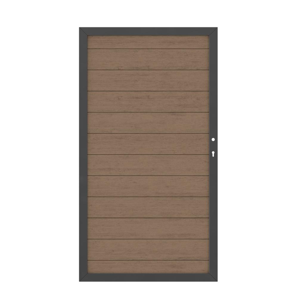 Tor WPC Classic 0980 x 1800 mm 1flgl. mandel/anthrazit DIN rechts