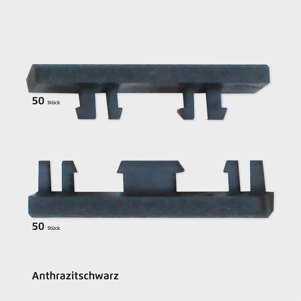 Sichtschutz Clips Abschlussclipse 8-6-8 mm Anthrazitschwarz (100 Stück)