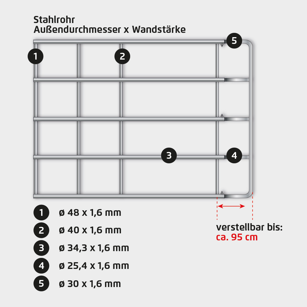 Weidezauntor 1100 mm - 1100-1700 mm