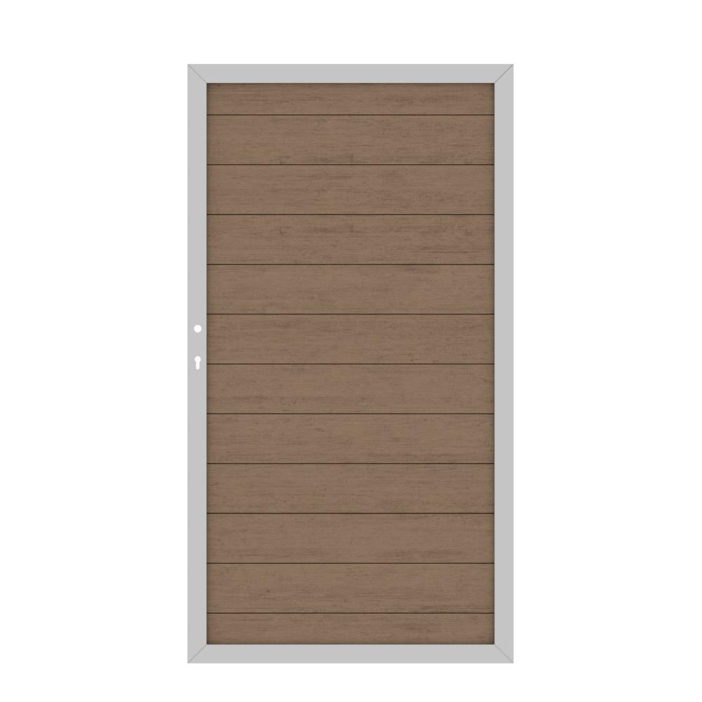 Tor WPC Classic 0980 x 1800 mm 1flgl. mandel/silber DIN links