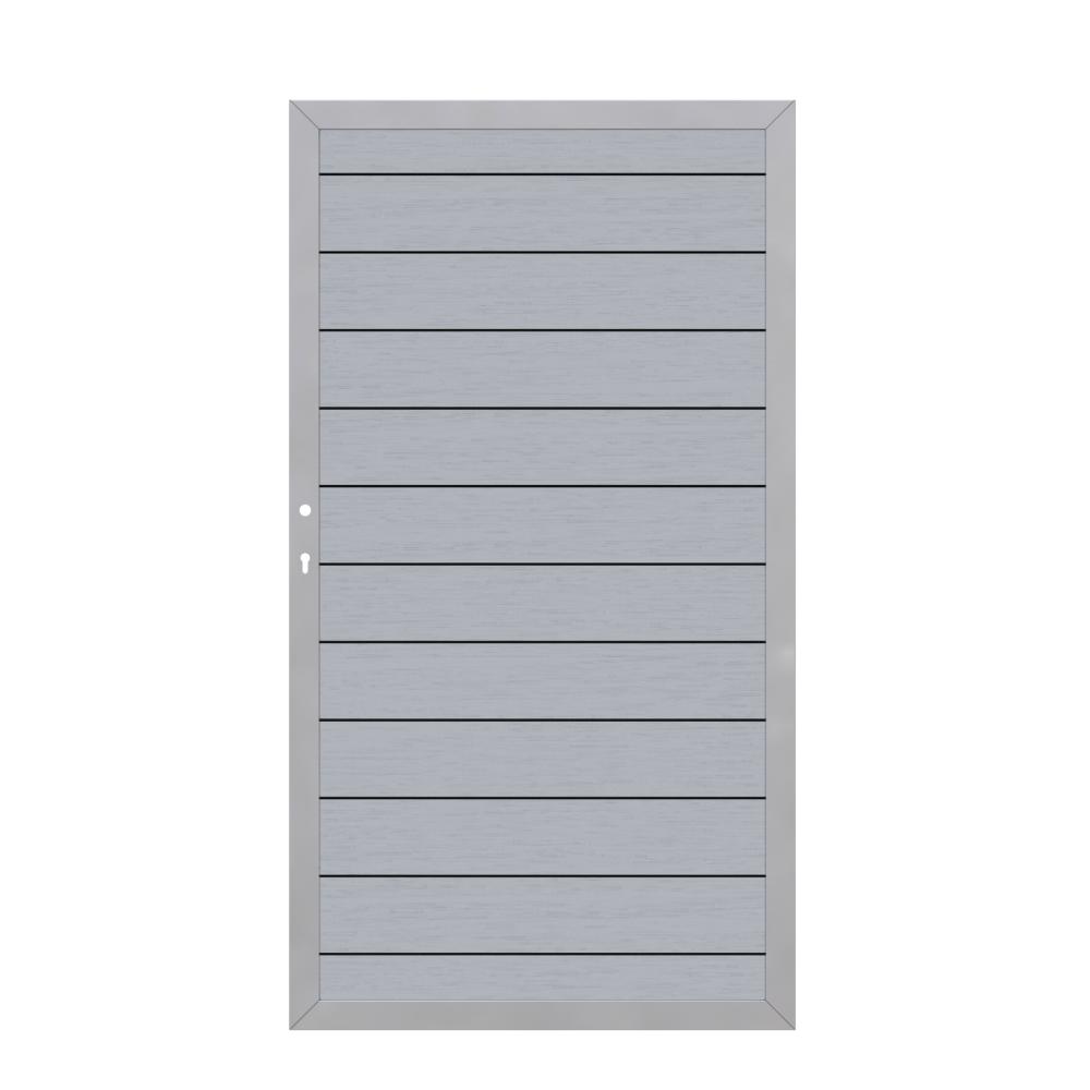Sichtschutz Toranlage WPC Classic 0980 x 1800 mm 1flgl. grau/silber DIN links