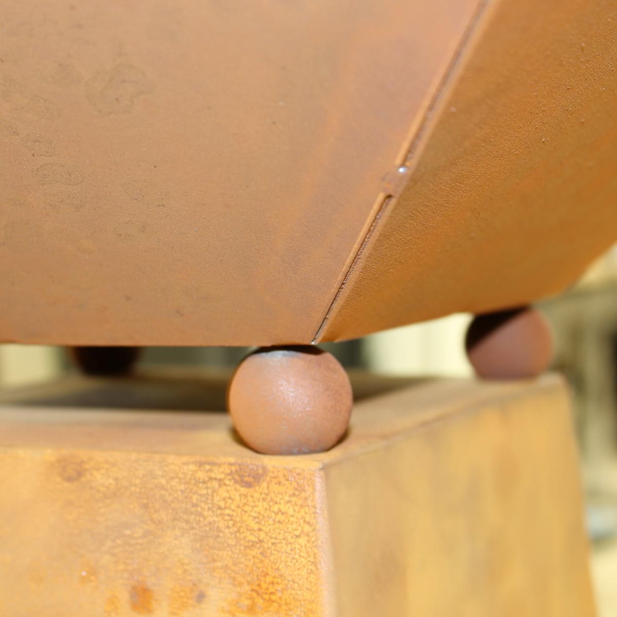 Rost Säule - 300 x 1165 x 300 mm TRAPEZ inkl. Schale