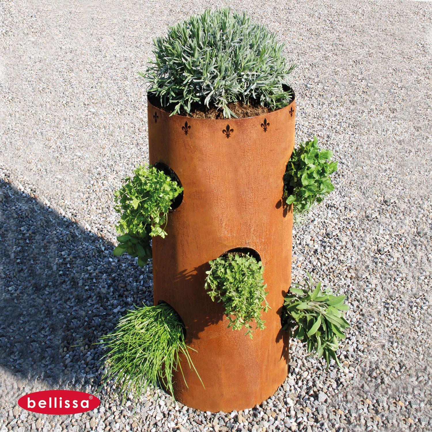 Kräuterturm Corten-Stahl - rund Ø 400 x 830 mm