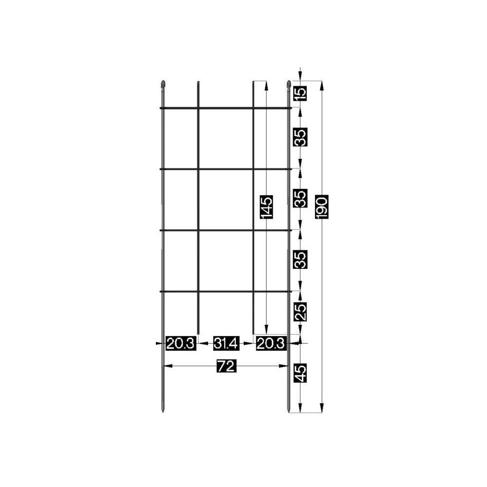 Rankspalier massiv 1450 x 0720 mm blank