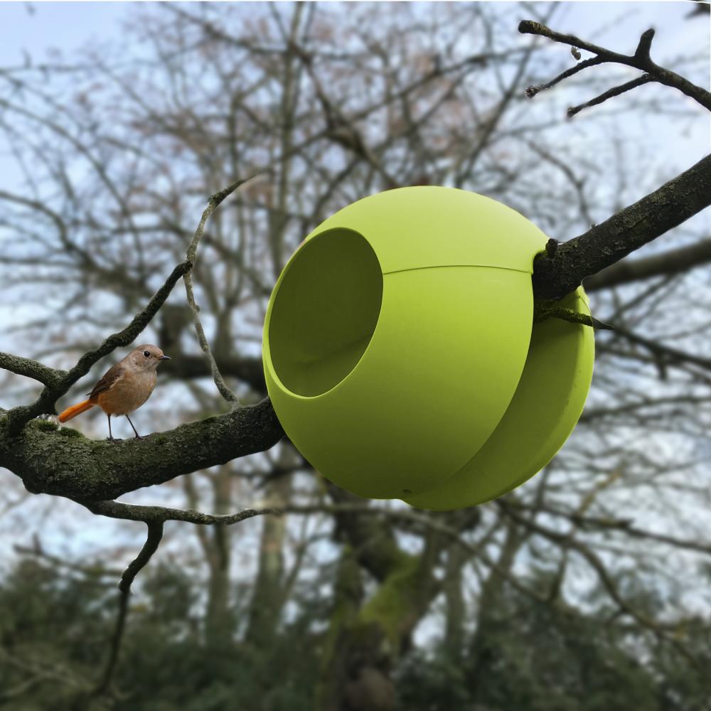 Vogel-Futterstelle Birdball Ø 300 mm grün