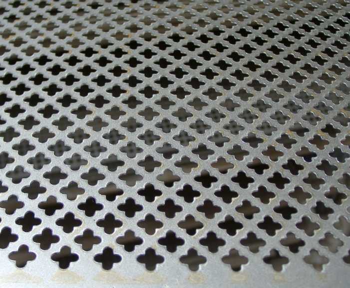 Lochblech Sternlochung - Kleeblatt 2000x1000 mm blank