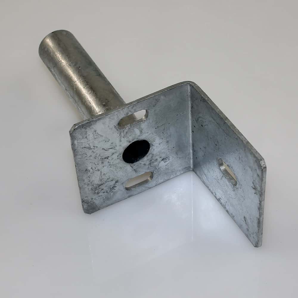 Bodenplatte für Rundpfosten 48mm / auf L-Steine / verzinkt
