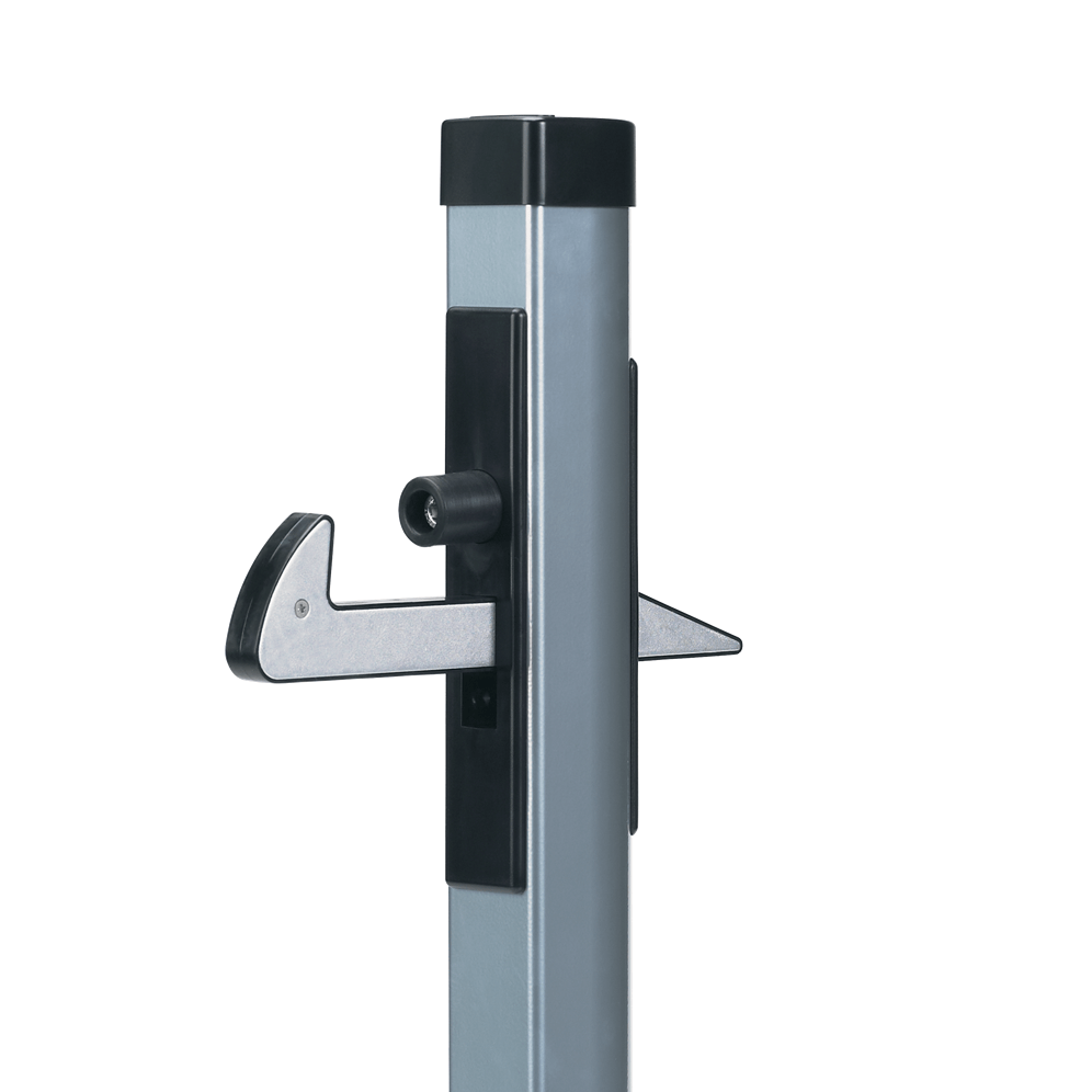 Torfeststeller aus Aluminium mit regelbarem Fanghaken