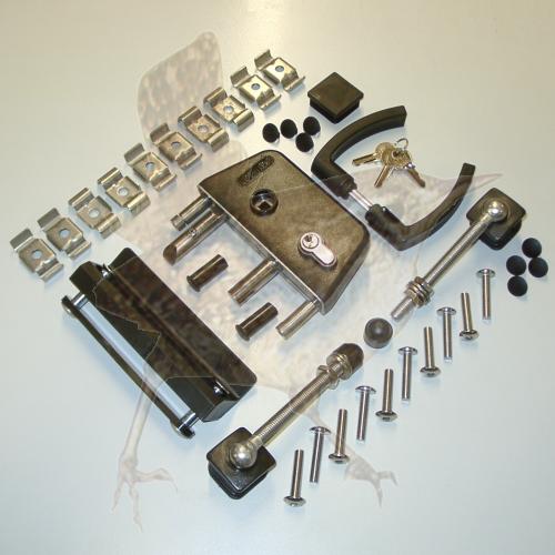 Einsteckschloss 70 mm Edelstahl/Kunststoff komplettes Tor-Set
