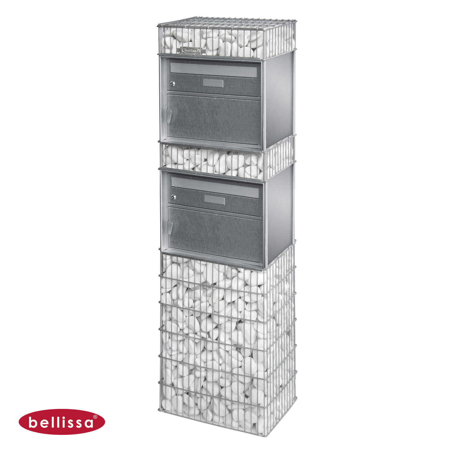Briefkasten mit zwei Postfaechern 440 x 310 x 1450 mm