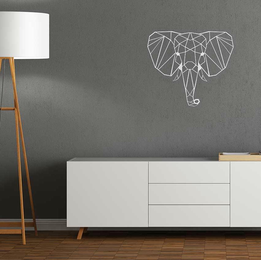 Wanddekoration Elefant klein silber