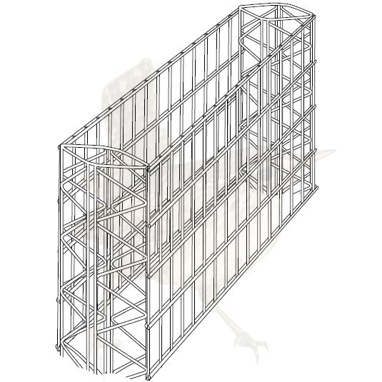 Wandsystem 230 mm Pergone® - 0600 mm Grundelement verzinkt