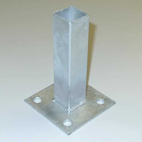 Bodenplatte verzinkt für Quadratrohr 40x40mm / 100x100x4,0 mm