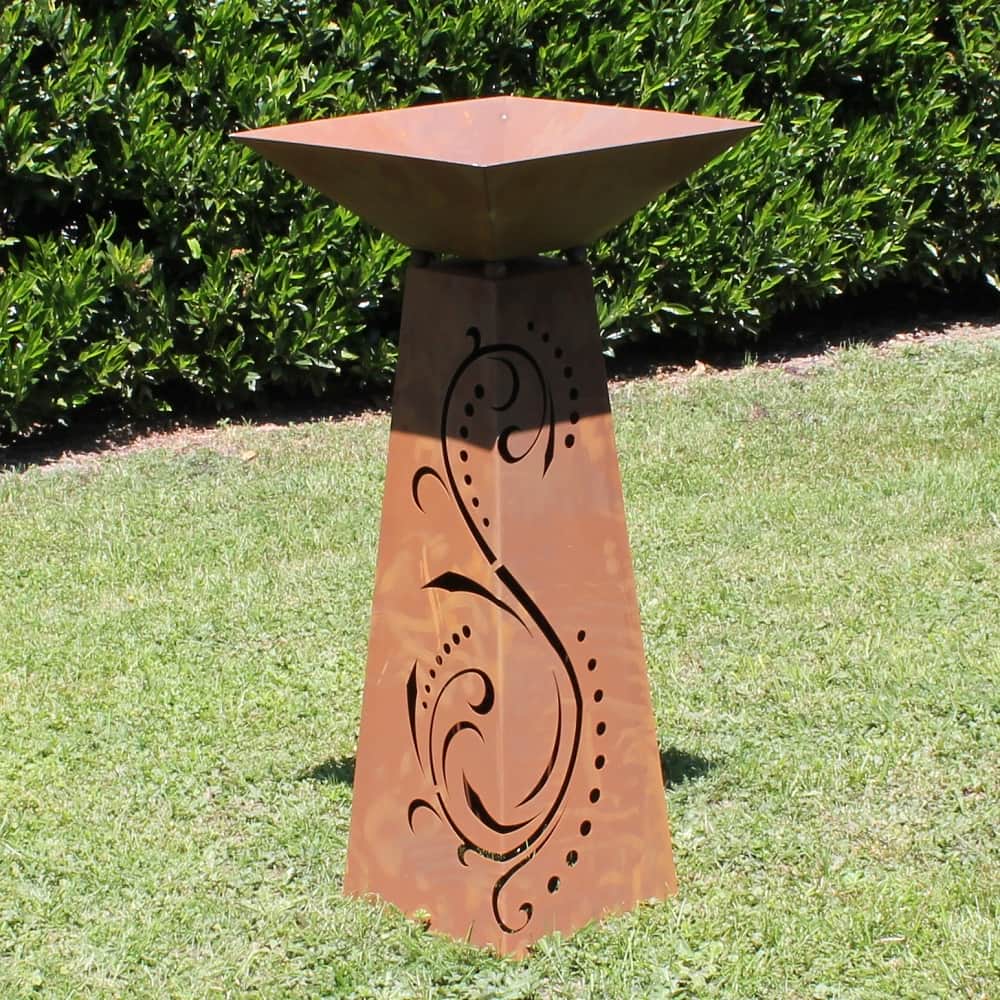Rost Säule - 300 x 0965 x 300 mm TRAPEZ inkl. Schale