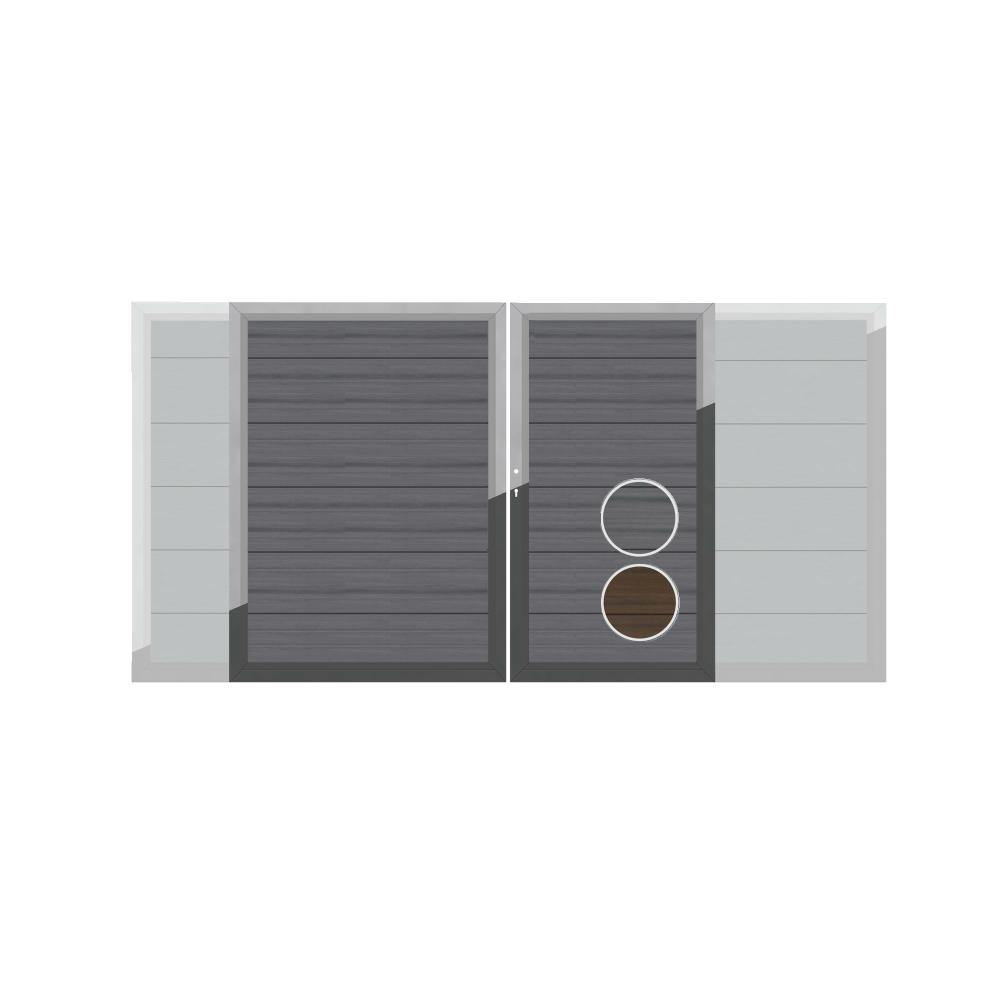 Sichtschutz Toranlage WPC Platinum XL 3600 x 1800 mm 2flgl. Wunschmaß