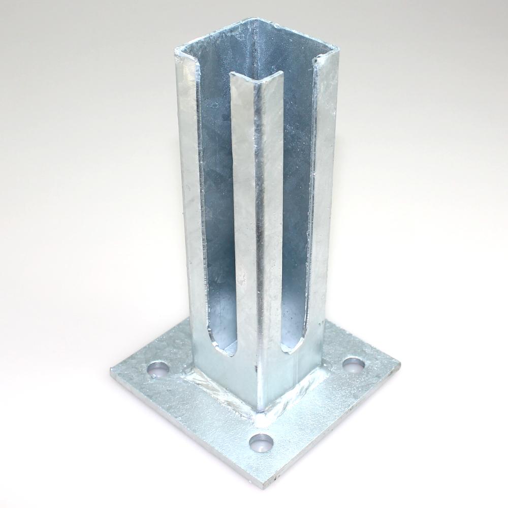 Bodenplatte für Eckpfosten 60 x 60 mm, 120 x 120 x 6,0 mm verzinkt