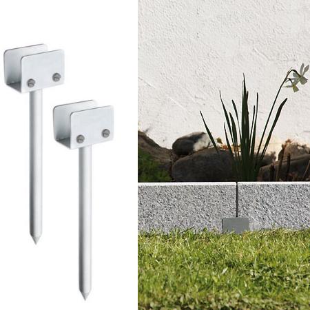 Rasenkante Granit Erdspieß 2er Set