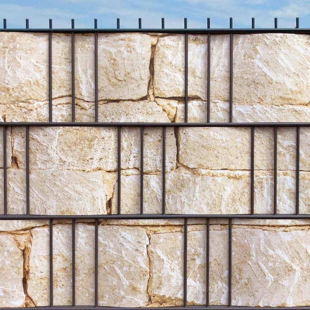 Sichtschutzstreifen Druck Sandstein Tessin Rillenstruktur (3er-Pack)