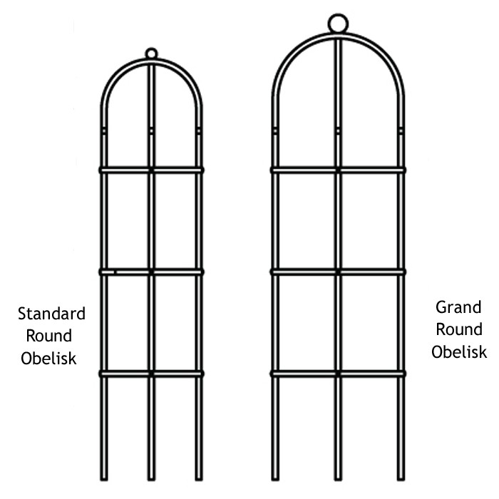 Obelisk Rund 2150 x 500 mm schwarz matt klein