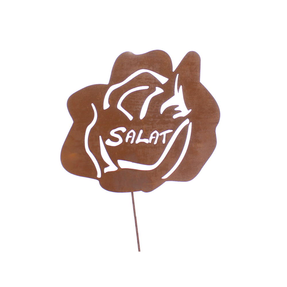 Rost Gemüseschild Salat mit Schriftzug