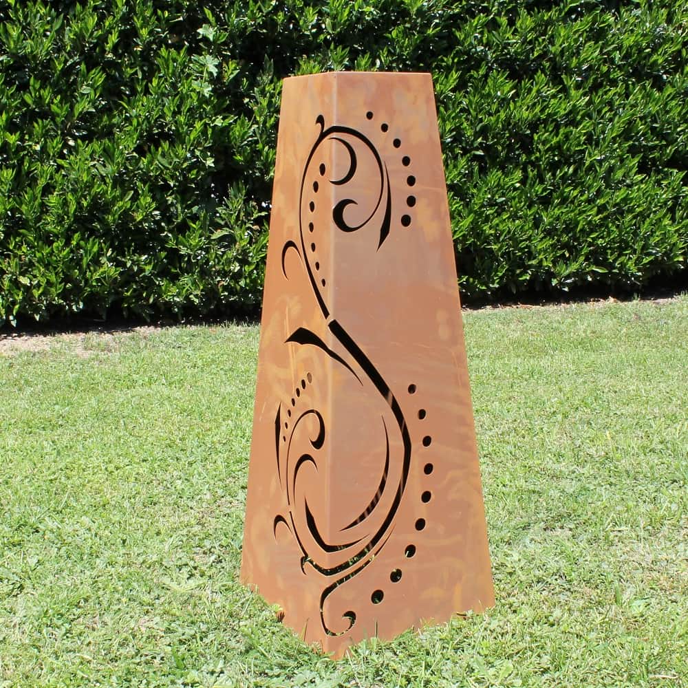Rost Säule - 300 x 0965 x 300 mm TRAPEZ inkl. Schale