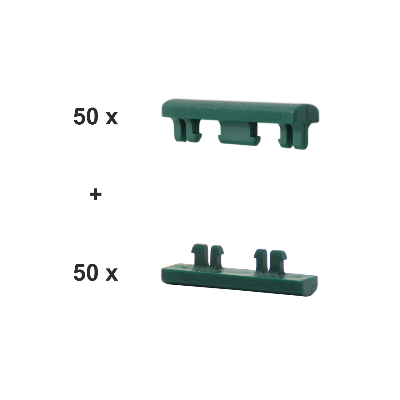 Sichtschutz Clips Abschlussclipse 6-5-6 mm Moosgrün (100 Stück)