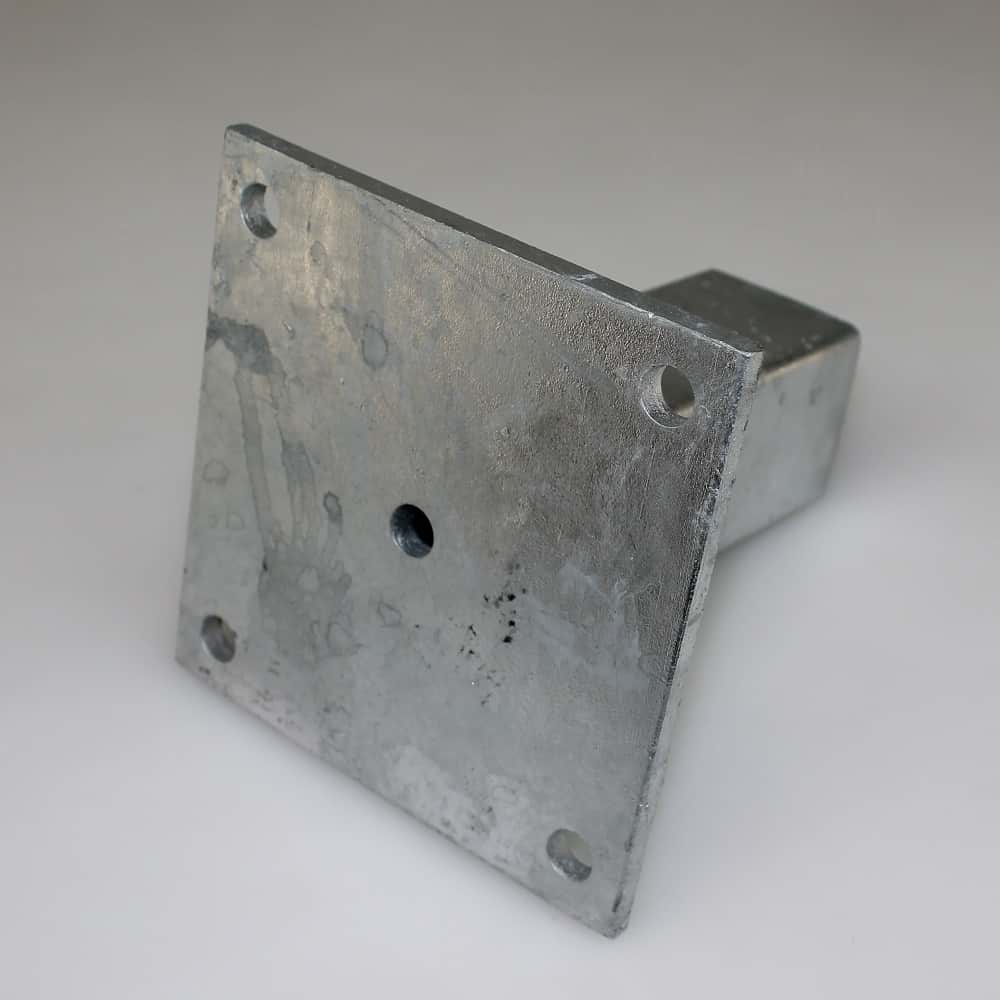 Bodenplatte verzinkt für Quadratrohr 60x60mm / 150x150x8,0 mm