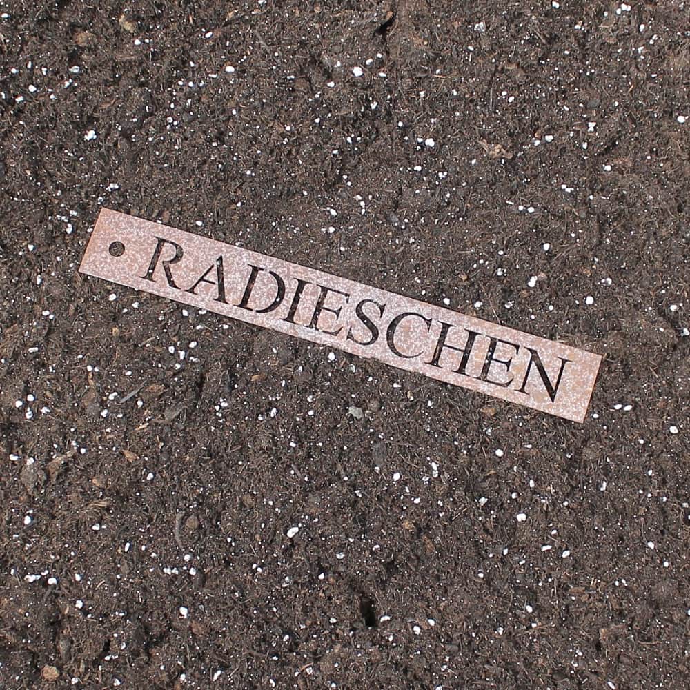Rost Gemüseschild Radieschen