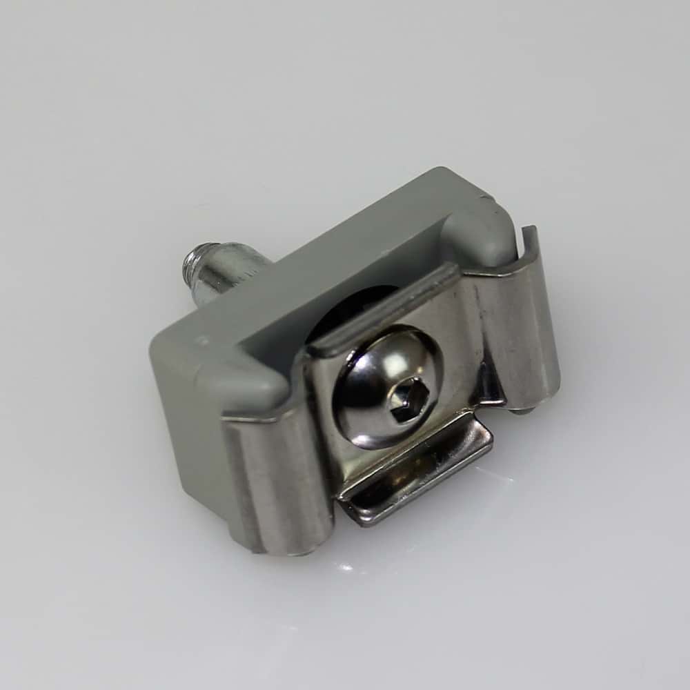 Mattenhalter Pfosten 50+ mm mit Schraube + Blindnietmutter grau