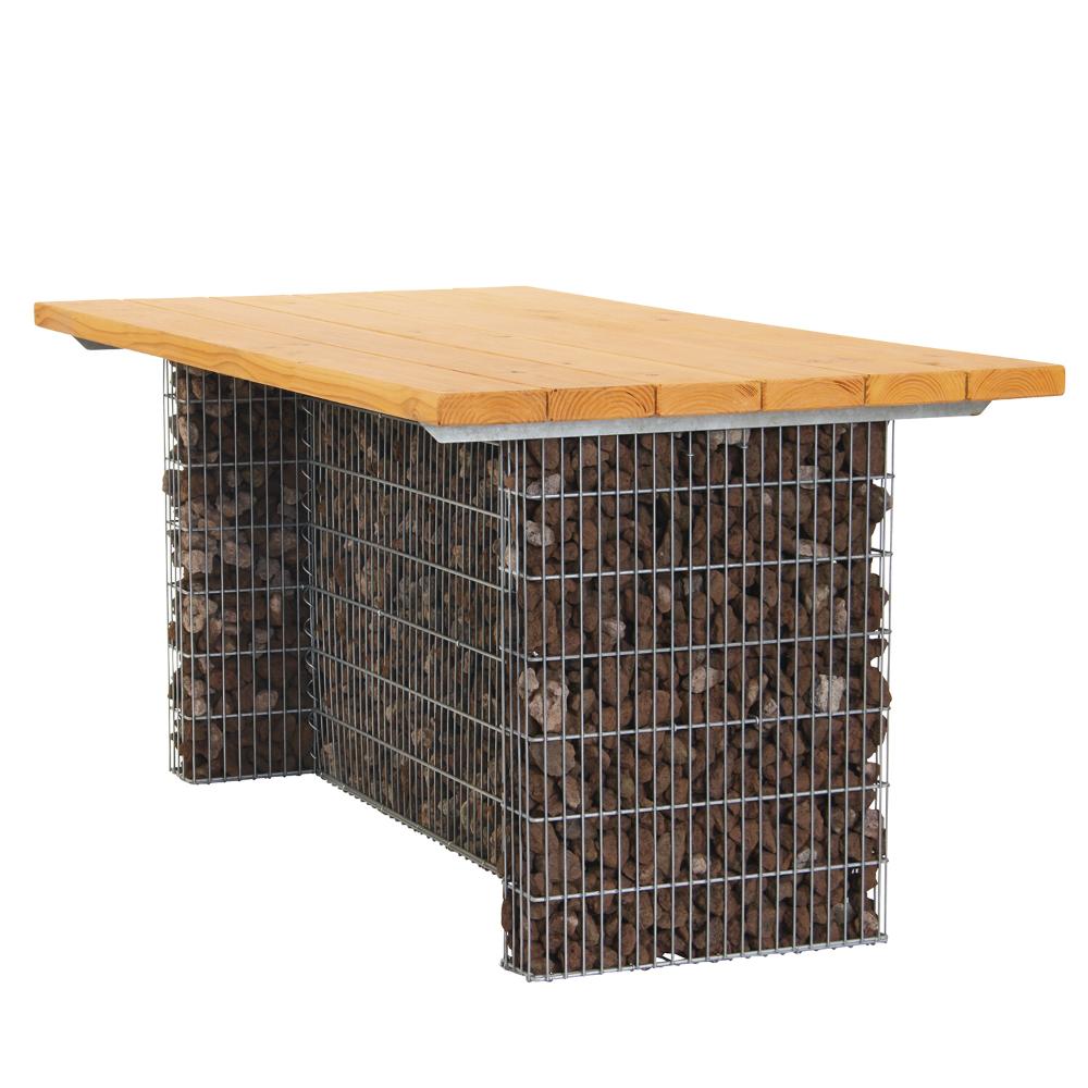 Gabionentisch unico 1650 x 740 x 830 mm