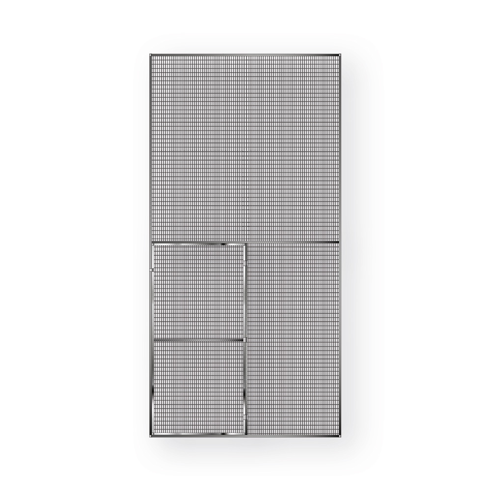 ALU Bausatz Türelement 1010 x 2000 mm, Gitter 12,7 x 12,7 x 1,05 mm für Voliere
