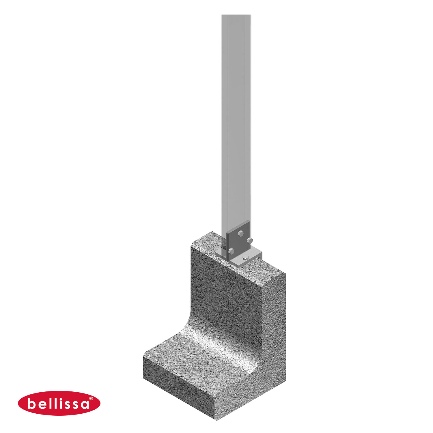Bodenplatte für Rechteckrohr 100x30 mm L-Winkel