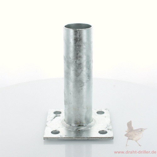 Bodenplatte für Rundpfosten 48mm, 100x100x4,0mm,  verzinkt