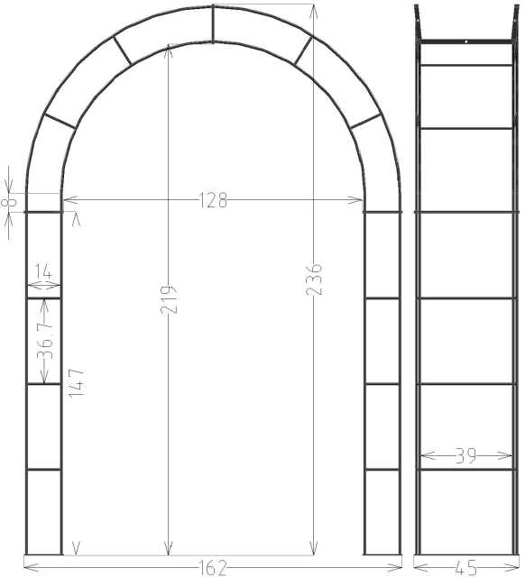 Rosenbogen Massiv 1620 x 2360 mm verzinkt