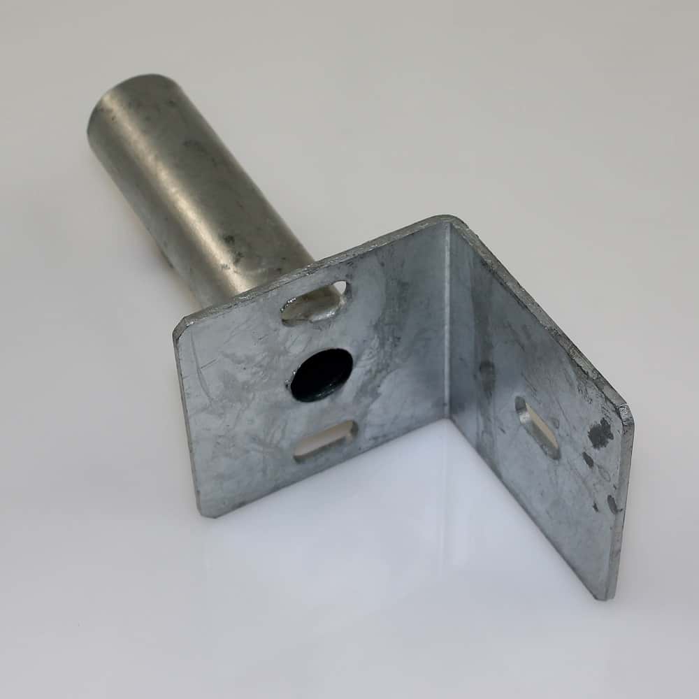 Bodenplatte für Rundpfosten 42mm / auf L-Steine / kurz verzinkt