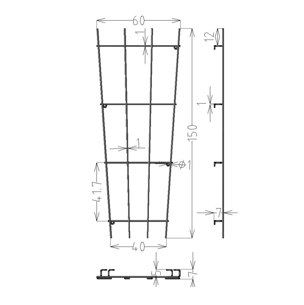 Wandrankgitter 1500 x 600 mm blank