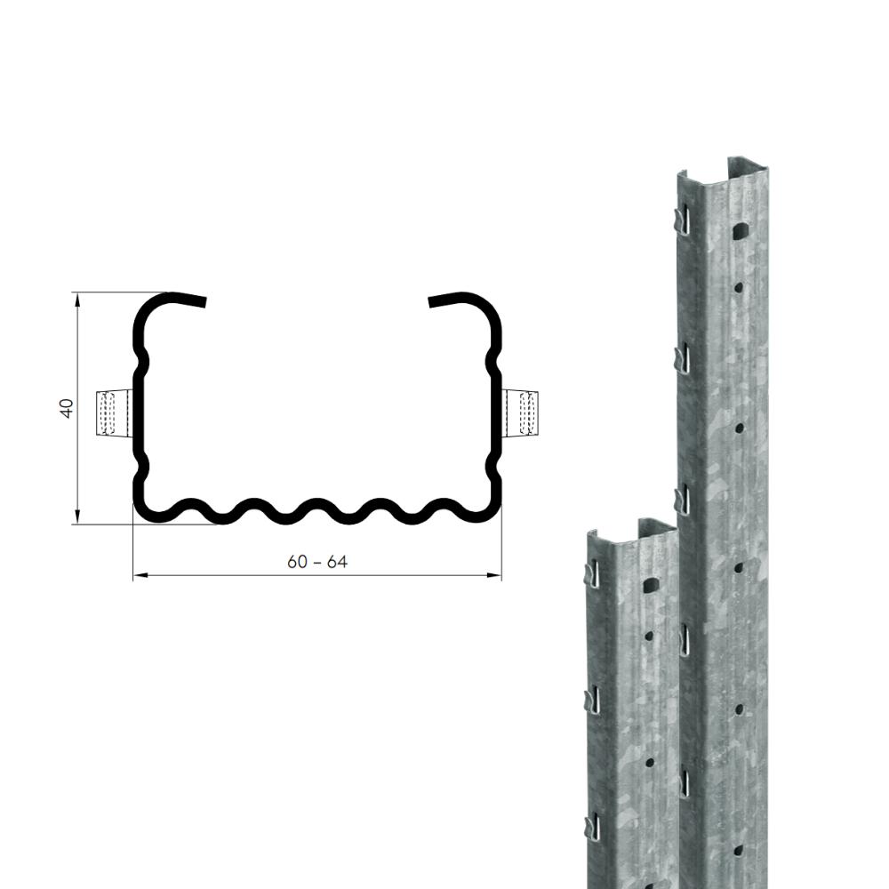 Weinbergpfosten 2,50 m - Leova® S-Top 60/40 mm