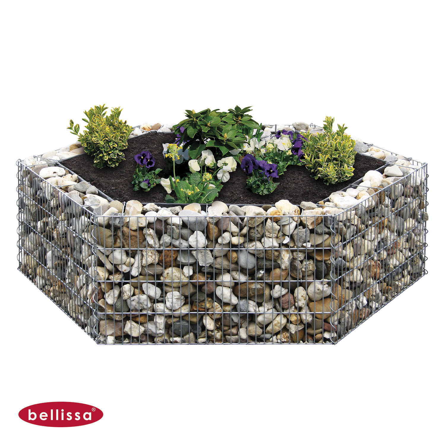 Gabione Hochbeet 1350 x 0400 x 1200 mm 6-Eck premium