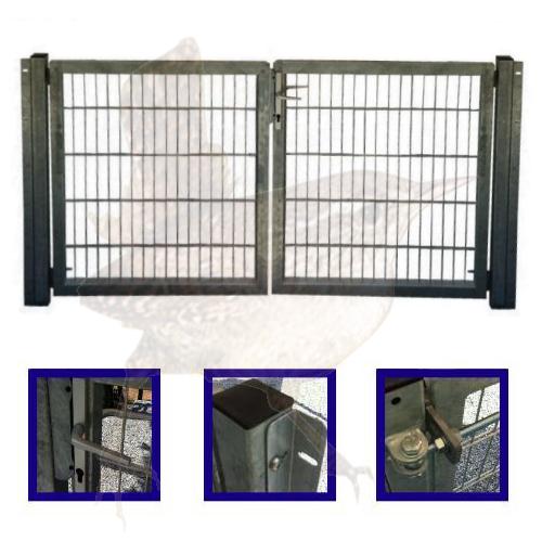 Gartentor 2-flgl. 3000x1400 mm verzinkt, LGT Vario