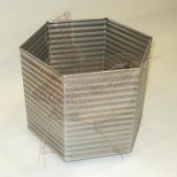 Edelstahl-Blumentopf 6-Eck auf Rollen Ø 400 mm x 300 mm