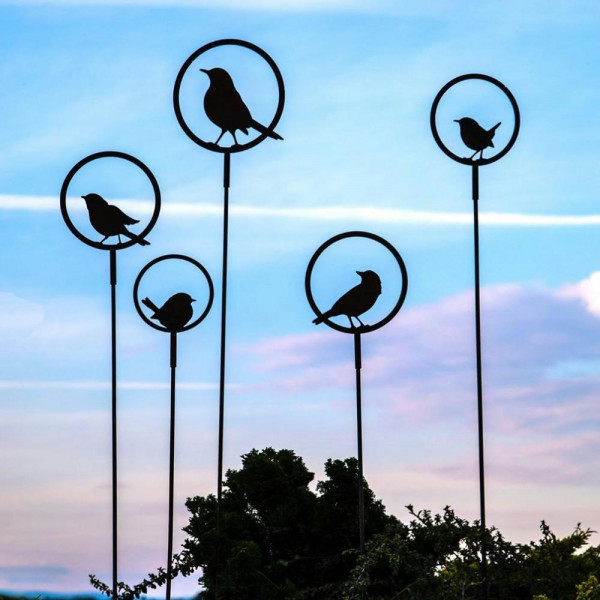 Gartenstecker Beetstecker rostige Gartendeko Metall Vogel