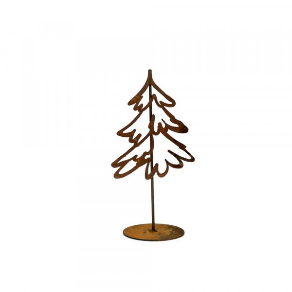 Rostige Winterdeko Skizzenbaum Klein Tisch gartenstecker