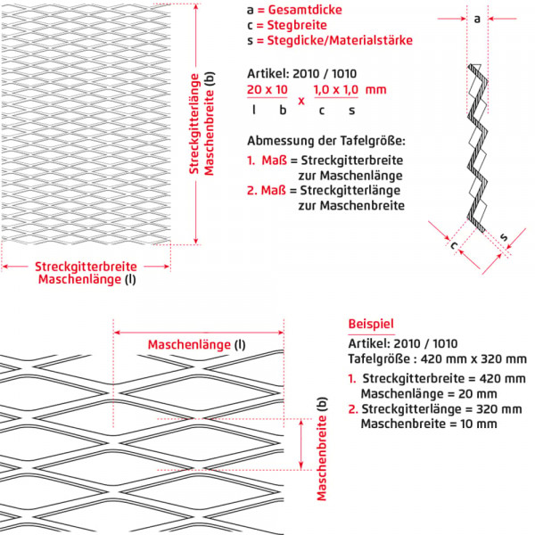 Streckmetall aus Aluminium