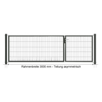 Industrie-Kombitor 0800 x 2980 mm, 2-flgl., asymmetrisch, anthrazitgrau