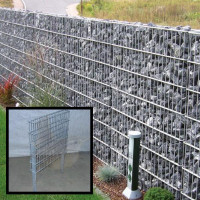 Zaun Gabione 0630 x 165 mm verzinkt mit Pfosten - Maschung eng