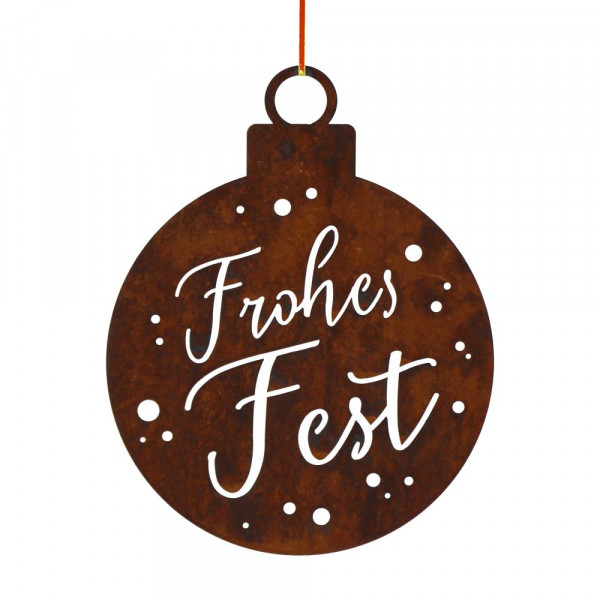 Rostige dekokugel Weihnachten Frohes Fest zum Hängen