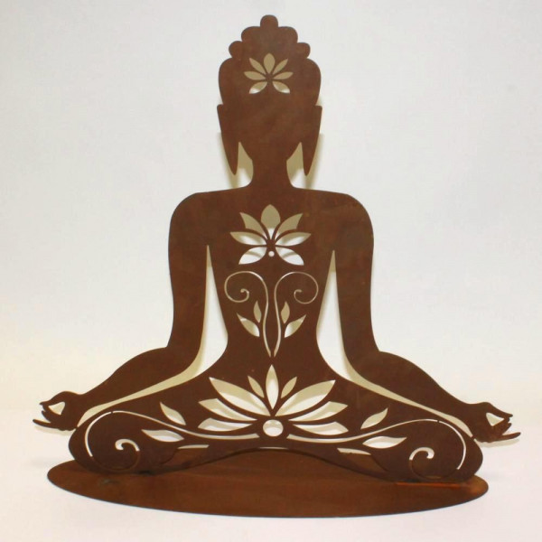 Asiatische Figur meditierend aus Rost
